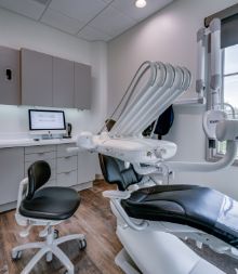 Empty dental chair ready for next patient